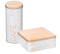 WELL HOME MOBILIARIO & DECORACIÓN 2X Botes DE Almacenamiento : Bote para CÁPSULAS DE CAFÉ + Caja para Galletas