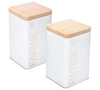 WELL HOME MOBILIARIO & DECORACIÓN 2X Botes DE Almacenamiento : Bote para HARINA + Bote para Pasta