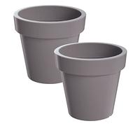 WELL HOME MOBILIARIO & DECORACIÓN 2X Maceta de plastico Lofly en Color Gris 15,8 (Largo) x 15,8 (Ancho) x 14,4 (Alto) cm