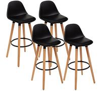 WELL HOME MOBILIARIO & DECORACIÓN 4 Taburetes de Bar Maxon Negro