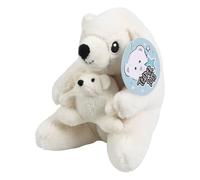 WELL HOME MOBILIARIO & DECORACIÓN-Adorable Peluche diseño Oso Polar con niño de 16cm Color Blanco, 15x13x16 (Koopman International BV AAD400460)