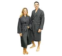 WELL HOME MOBILIARIO & DECORACIÓN ALBORNOZ L/XL 360 gr/m2 Nido de Abeja 100% algodon, Gris, WH0594