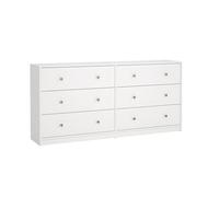 WELL HOME MOBILIARIO & DECORACIÓN Aparador Doble Ebro con 6 cajones en Color Blanco 143,1x30,1x68,3cm