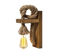 WELL HOME MOBILIARIO & DECORACIÓN Aplique de pared, 100% madera de abeto, marrón oro, 18x30x10, casquillo 1 x e 27 max 40 w