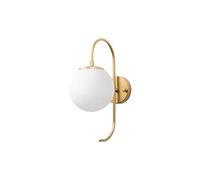 WELL HOME MOBILIARIO & DECORACIÓN Aplique de pared curvo, blanca, metal, oro brillante, 15x27x36, casquillo e14 max 15 w