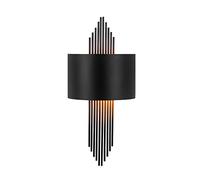 WELL HOME MOBILIARIO & DECORACIÓN Aplique de pared curvo, metal, negro, 75x10x22, casquillo e 27 max 40 w