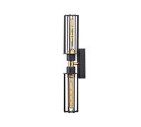 WELL HOME MOBILIARIO & DECORACIÓN Aplique de pared, hierro, negro, 8x15x50, casquillo 2 x e 27 max 40 w