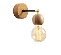 WELL HOME MOBILIARIO & DECORACIÓN Aplique de pared, madera, natural, 10x10x14, casquillo e 27 max 40 w