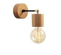 WELL HOME MOBILIARIO & DECORACIÓN Aplique de pared, madera, natural, 10x10x16, casquillo e 27 max 40 w
