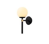 WELL HOME MOBILIARIO & DECORACIÓN Aplique de pared, metal, negro blanco, 15x20x37, casquillo e 27 max 40 w