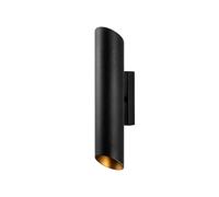 WELL HOME MOBILIARIO & DECORACIÓN Aplique de pared tubular, metal, negro, 8x12x40, casquillo 2 x g9 max 10 w
