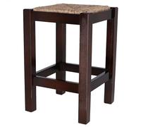 Well Home MOBILIARIO & DECORACIÓN Banqueta rústica Baja, Fabricada en Madera, Acabado en Nogal, 32,5x32,5x48,5 cm