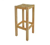 WELL HOME MOBILIARIO & DECORACIÓN Banqueta rústica Cuadrada Alta en Madera, Acabado en Barniz, 32,5x32,5x70 cm