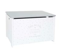 WELL HOME - Baúl infantil para juguetes en color blanco y gris 58 x 37,5 x 38cm