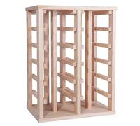 WELL HOME MOBILIARIO & DECORACIÓN Botellero en Madera de Pino con 24 estantes SIN barnizar H.66cm, 45 x 31.5 x 61 cm