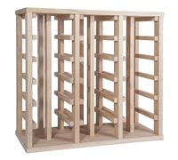 WELL HOME MOBILIARIO & DECORACIÓN Botellero en Madera de Pino con 36 estantes SIN barnizar H.66cm, 66 cm (Ancho) x 31,5 cm (Fondo) x 61 cm (Alto)
