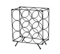 WELL HOME MOBILIARIO & DECORACIÓN Botellero metálico Rectangular de 9 Botellas: Organiza y exhibe Tus vinos con Estilo en Espacios reducidos