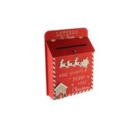 WELL HOME MOBILIARIO & DECORACIÓN Buzón Decorativo Navideño en Color Rojo 18x5,5x24cm