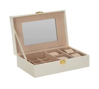 WELL HOME - Caja joyero con espejo color Blanco 25x16x7cm