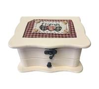 Well Home Caja Joyero 'Friends' en madera formato cuadrado con espejo y cajón