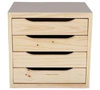 WELL HOME MOBILIARIO & DECORACIÓN Cajonera con 4 cajones Acabado SIN Barniz