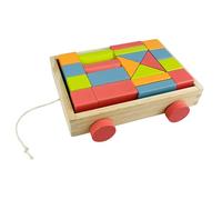 WELL HOME MOBILIARIO & DECORACIÓN Coche de Madera Artesanal: Juguete Educativo con 20 Bloques de Pino, contrachapada y Abedul