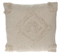 WELL HOME MOBILIARIO & DECORACIÓN Cojín de algodón con mechón de 45x45cm - Relleno de poliéster 400g