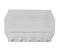 Well Home - Colgador de llaves de pared "Aquí están las benditas llaves" color Blanco