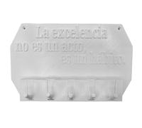 WELL HOME MOBILIARIO & DECORACIÓN Colgador de llaves de pared La excelencia no es un acto, es un hábito color Blanco