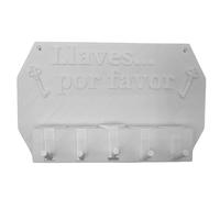 WELL HOME MOBILIARIO & DECORACIÓN Colgador de llaves de pared ''Llaves por favor'' color Blanco
