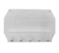 WELL HOME MOBILIARIO & DECORACIÓN Colgador de llaves de pared ''#@$%&/*? llaves si se esconden color Blanco