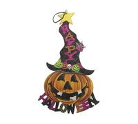 WELL HOME MOBILIARIO & DECORACIÓN Colgante Decorativo 'Happy Halloween' con diseño de Calabaza con Sombrero