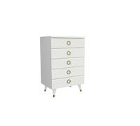 WELL HOME MOBILIARIO & DECORACIÓN Cómoda, en aglomerado rechapado en malamina, Color Blanco, Dimensiones 90,6x50x37,5 cm