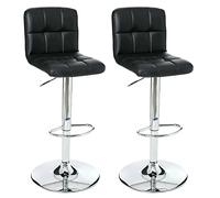 WELL HOME MOBILIARIO & DECORACIÓN Conjunto DE 2 TABURETES DE Bar DELEK Color Negro| L. 44,5 x P. 54 x H. 90 cm