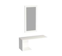 WELL HOME MOBILIARIO & DECORACIÓN Conjunto de RECIBIDOR, conglomerado recubierta melamina, con Espejo Multiusos, en Color Blanco