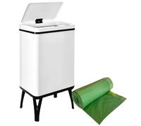 Well Home MOBILIARIO & DECORACIÓN Cubo de Basura Inteligente de 40L, Alto: 71,5 (x35,5x26), Blanco con Rollo de 30 Bolsas de Basura adaptadas