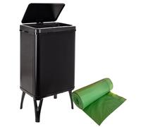 Well Home MOBILIARIO & DECORACIÓN Cubo de Basura Inteligente de 40L, Alto: 71,5 (x35,5x26), Negro con Rollo de 30 Bolsas de Basura adaptadas