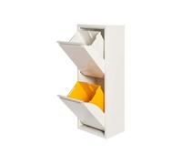 WELL HOME MOBILIARIO & DECORACIÓN Cubo de basura y reciclaje Metálico de 2 compartimentos, 2x17L (34L) Blanco mate