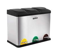 WELL HOME MOBILIARIO & DECORACIÓN Cubo de Reciclaje, Cromado, 45L