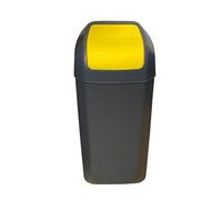 WELL HOME MOBILIARIO & DECORACIÓN Cubo - Papelera con tapa basculante de 15L color amarillo