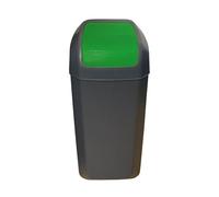 Cubo - Papelera con tapa basculante de 15L color verde