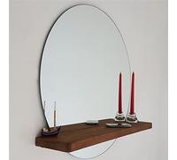 WELL HOME MOBILIARIO & DECORACIÓN Espejo,100% Pine Solid Wood, Color Nogal