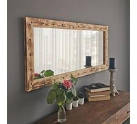 WELL HOME MOBILIARIO & DECORACIÓN Espejo,100% Pine Solid Wood, Color Nogal