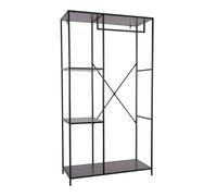 WELL HOME MOBILIARIO & DECORACIÓN Estantería de Pared Metálico Negro con Tapa de MDF en Melamina 90x40x16,65cm