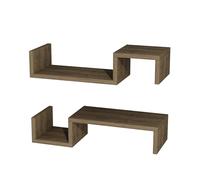 WELL HOME MOBILIARIO & DECORACIÓN Estantería Decorativa SALÓN o RECIBIDOR, conglomerado recubierta melamina, de Pared, en Color Nogal 12x58x19,6