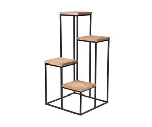 WELL HOME MOBILIARIO & DECORACIÓN Estantería florero de Metal con 4 estantes en Madera 34x34x76cm