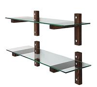 WELL HOME MOBILIARIO & DECORACIÓN Estantería Varios estantes ,100% Vidrio Templado, Color Nogal