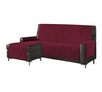 WELL HOME MOBILIARIO & DECORACIÓN Funda de sofá Chaise-Longue 3 Plazas Elegant Reversible- Adaptable A Ambos Lados Burdeos
