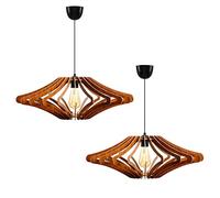 WELL HOME MOBILIARIO & DECORACIÓN Juego de 2 Lámparas de techo 55 cm. nogal, tipo E 27 Max 45 - 60 W