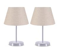 WELL HOME MOBILIARIO & DECORACIÓN Juego de 2 lamparitas de noche 36 cm. crema, tipo E 27 Max 60 W